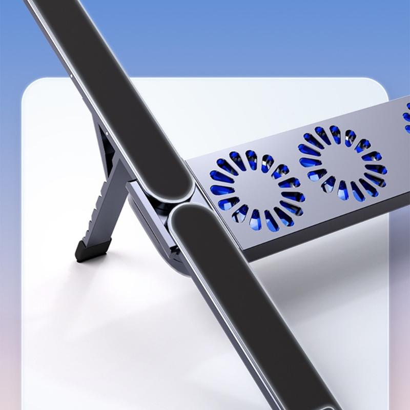 Portable Multiple Angled Laptop Coolers Silents Cooling Fan Foldable Tablets Holder For 10-17inch Devices