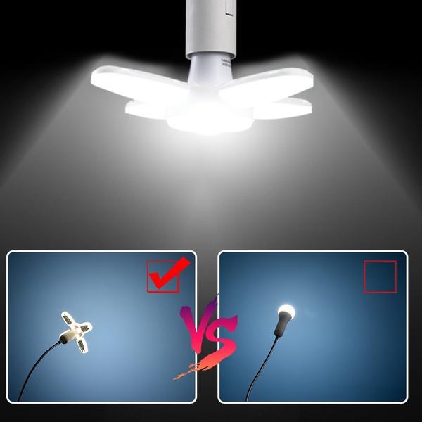 E27 LED Fan Blade Light Garage Light Deformable AC85-265V 28W Folding Ceiling Light Workshop Lamp LED Home Ceiling Lighting