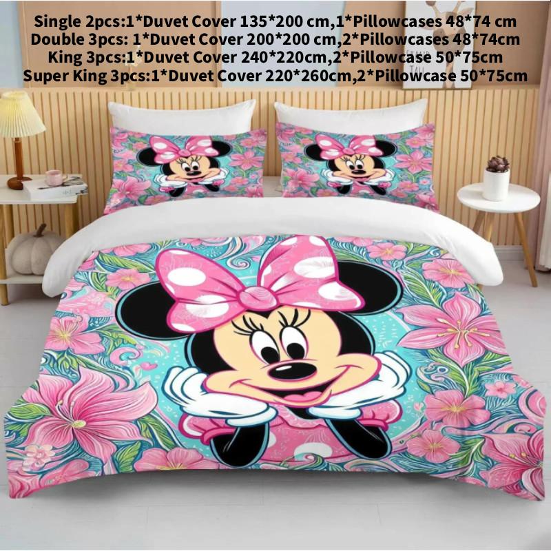 Minnie Bedding Mouse Sets Soft Cover Bed Duvet Pillow Case Decoration Bedroom