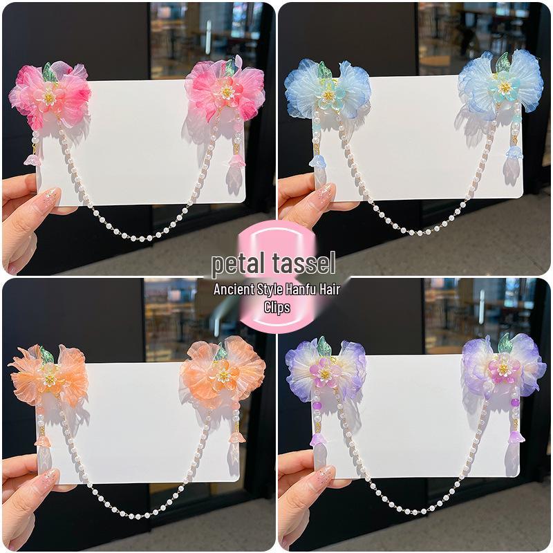 Children's Hanfu Headdress: Chinese Fairy Hair Clip & Tassel Princess Chain