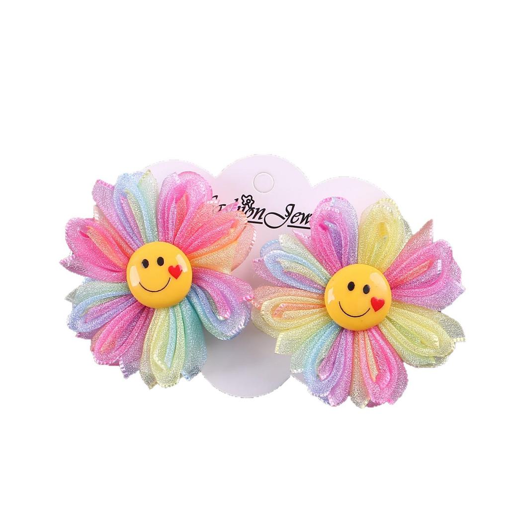 Smiley-Blumen-Haarspangen für Mädchen - Niedliche Accessoires für Kinder