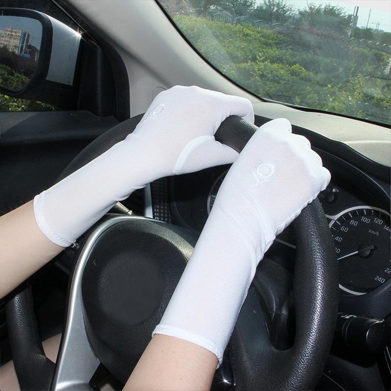 Summer Spring Women Mid-Long Sunscreen Gloves Stretch Anti Uv Slip Resistant Driving Glove Breathable Sun-Protective Sleeve