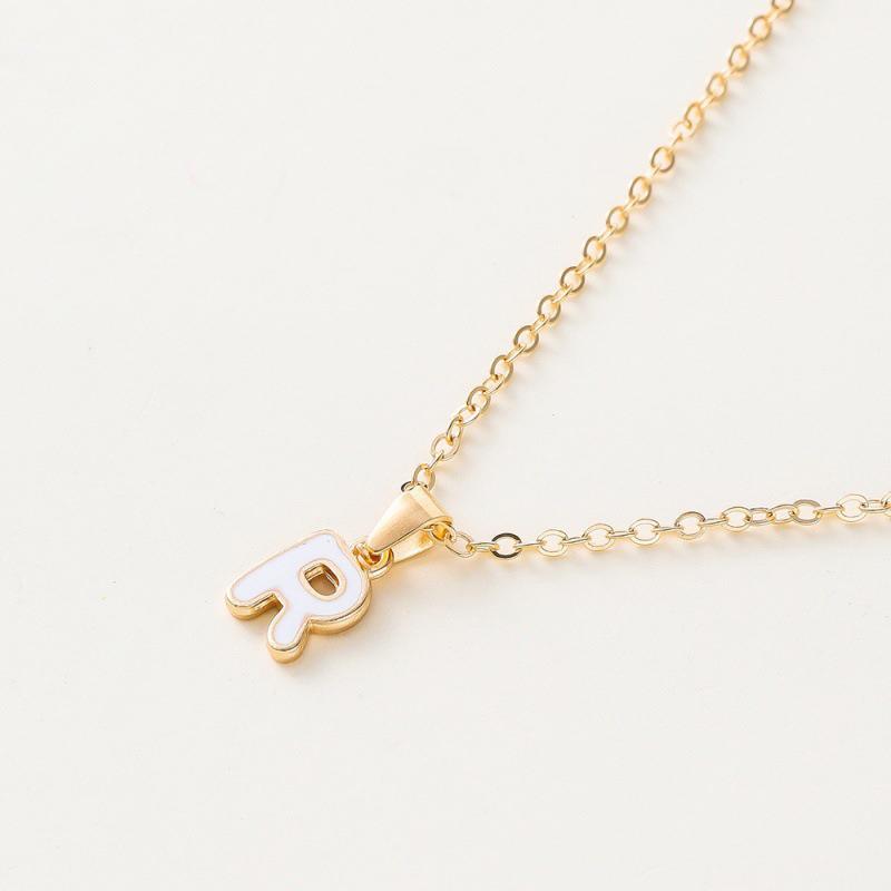 

Имя Начальное ожерелье для женщин Простые эмалевые AZ Алфавитные подвески Чокер Буквы Ожерелья Модные ключичные цепочки Ювелирные изделия Подарки R