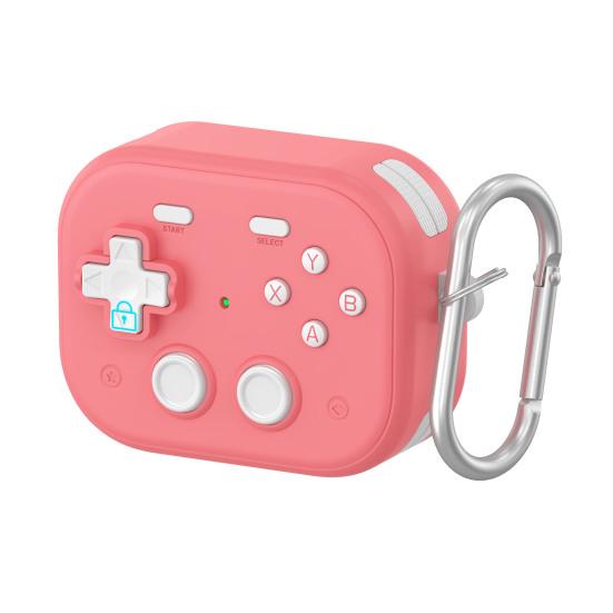 

TPU Protective Case with Keychain for Airpods Funny Handheld Game Design Hard Shell Cover with Safety Lock Design for Men Boys for AirPods Pro2 A розовый