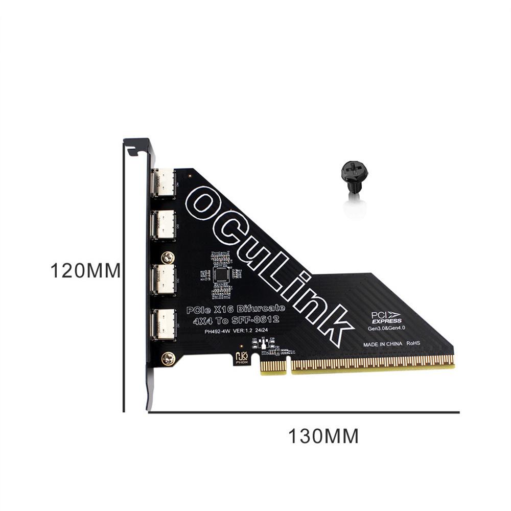 PCIE4.0 X16 4-Port Oculink SFF8611&8612 Erweiterungskarten-Adapterkarte