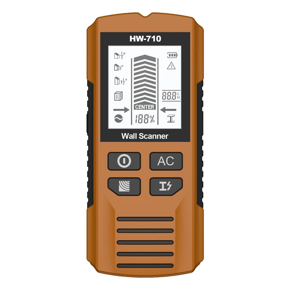 

6 in 1 Wall Metal Detector Depth Wall Stud Finder Metal Wood Studs AC Voltage Live Wire Detect Wall Scanner Electric Box Finder жёлтый