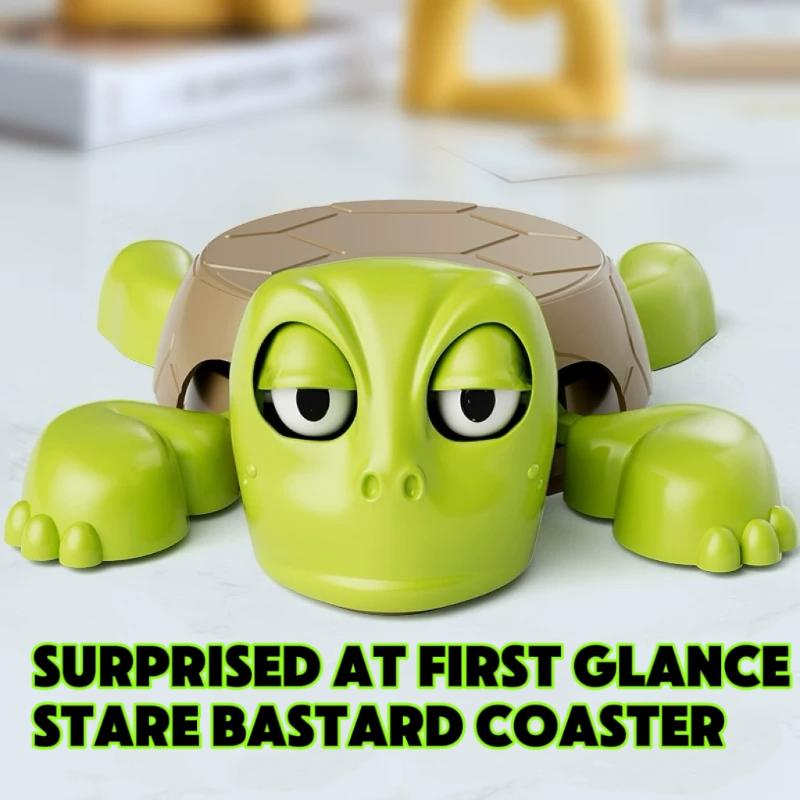 Kitchen Coaster Mock Screaming Turtle Coasters For Glasses Teasing Fun Cup Mat A Startled Bastard Glassware Kitchen Accessories