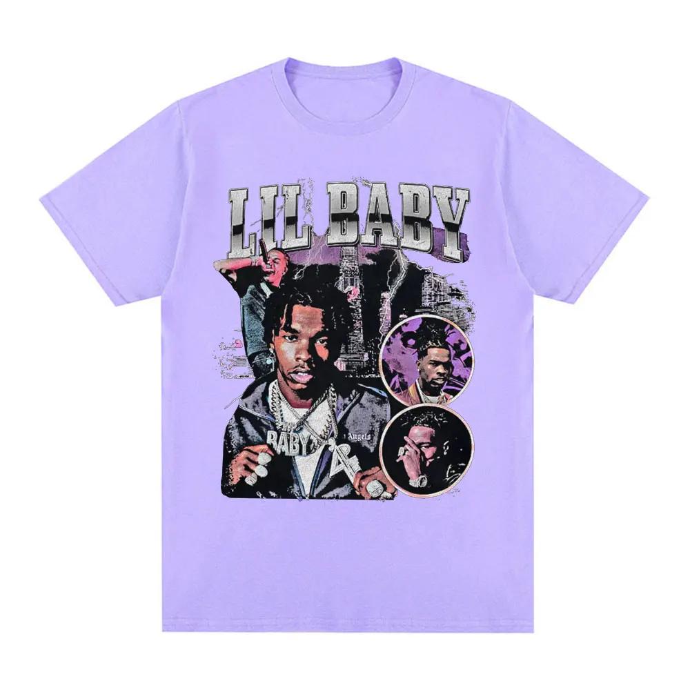 Hip Hop Rapper Lil Baby T-shirt Vintage Graphic Print Oversized T-shirts Fashion Aesthetic Short Sleeve T Shirts Streetwear Unisex