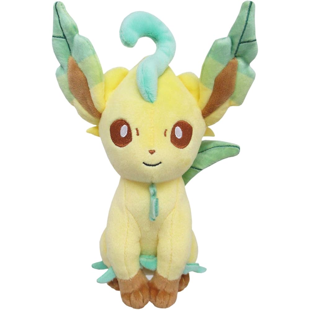 Sanei Trade Pocket Monsters All Star Collection Leafeon Plush Toy 12cm x 10cm x 20.5cm Pokmon Stuffed Animal