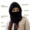 Varm termisk vindtät balaklava skidhuva motorcykelansiktsskydd polarfleece justerbar cykling nackskydd helmask vinter