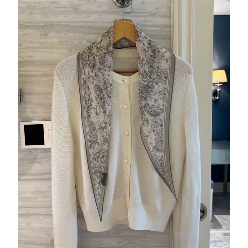 NINA SOLOR Lightweight Silk Georgette Diamond Scarf