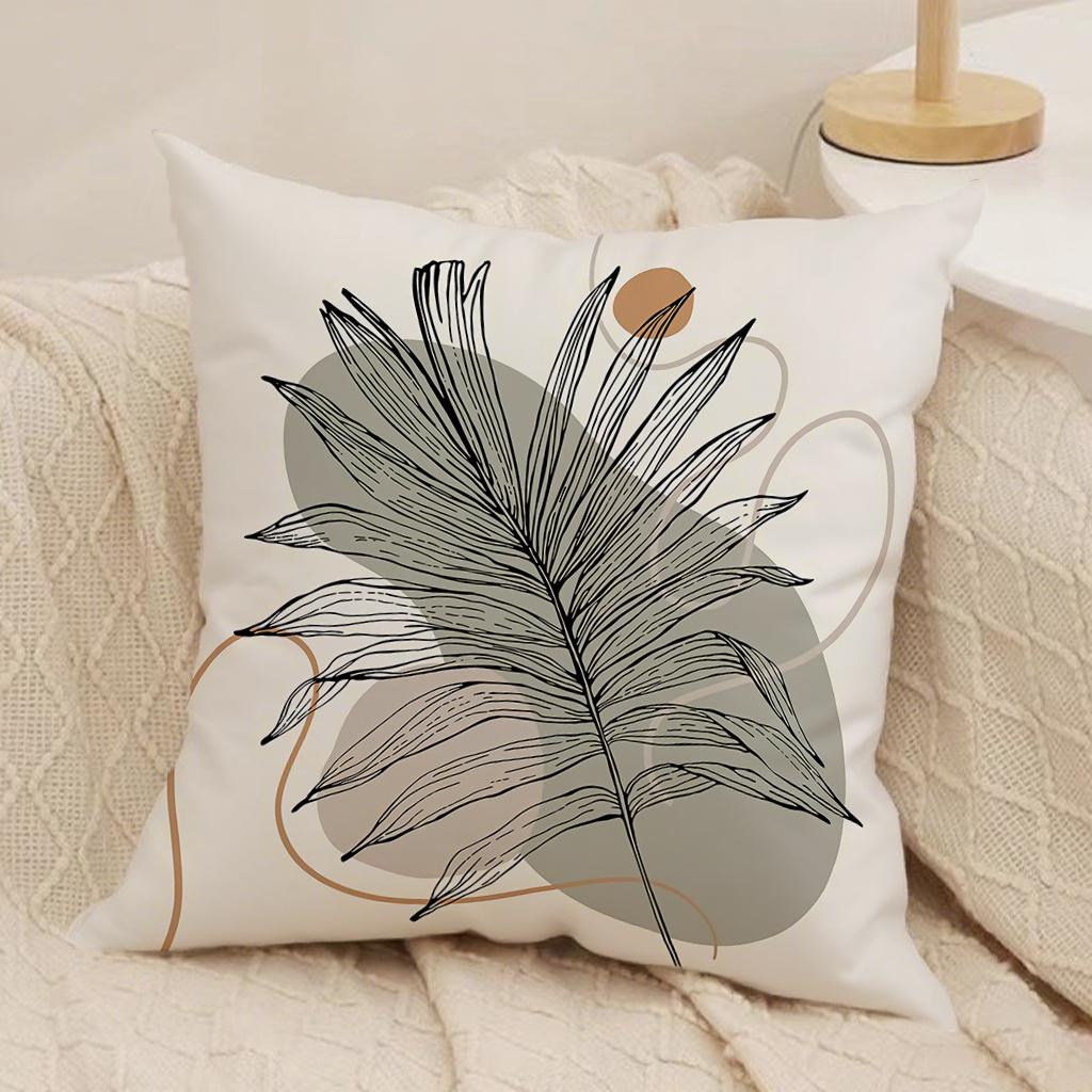 

Floral & Palm Print PillowcasesSuitable for sofa car bedroom decorative cushion cover pillow cover 16x16Inch