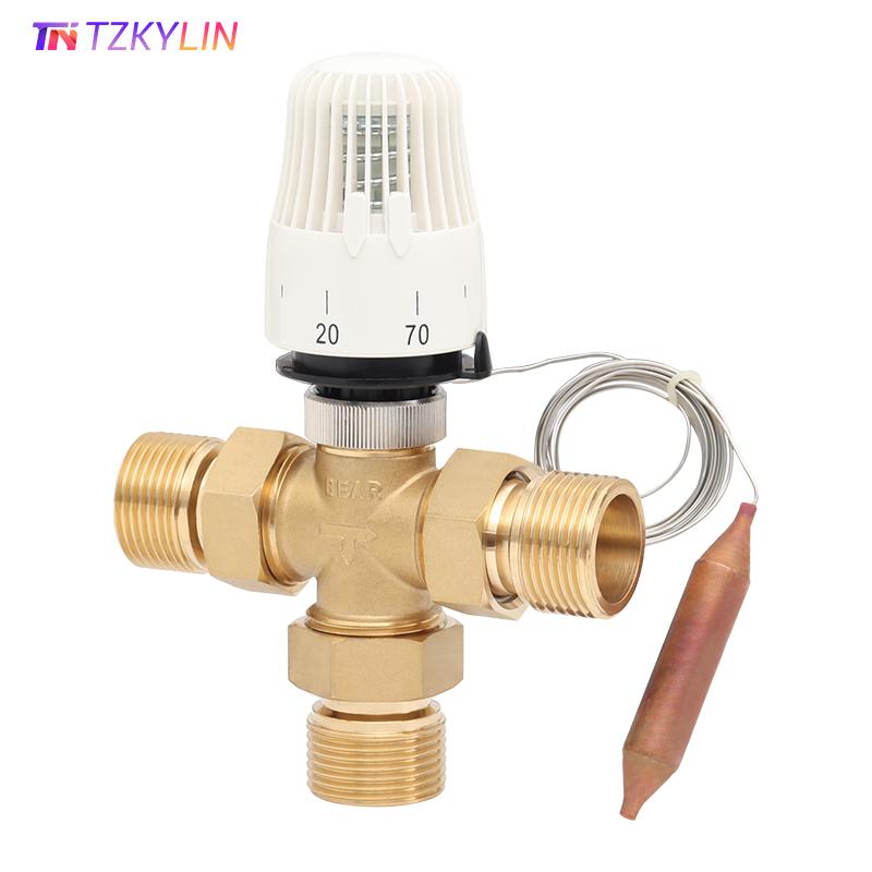 Thermostatic Radiator Control M30×1.5 Three Way Mixing Valve with Thermostatic Capillary Remote Sensor Setting Range 30-70 °C7