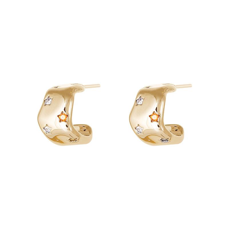 

ona simple star high-end earrings women s niche design light luxury earrings new cold wind ear jewelry золотий