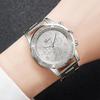 Leisure Women's Watch Three Eyes Stainless Steel Strap Fashion Women's Quartz Watch Gold Silver 2PCs Watch Set