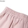 ZANZEA Women Short Sleeve Blouse and Midi Skirts Summer Two Piece Suit Sets