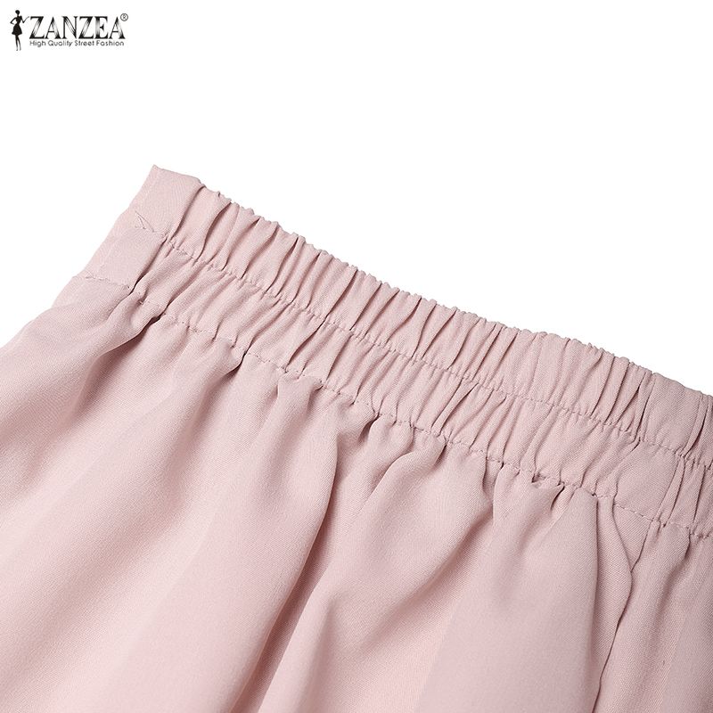 ZANZEA Women Short Sleeve Blouse and Midi Skirts Summer Two Piece Suit Sets