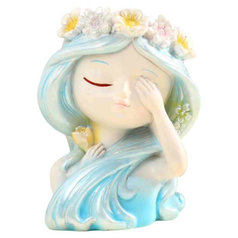 Girl's Flower Simulation Bonsai for Home and Office Decor
