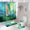 Sexy Mermaid Print Shower Curtains Set High Quality Bathroom Curtain Set Anti-Slip Bath Rug Mat Soft Carpet Toilet Lid Cover