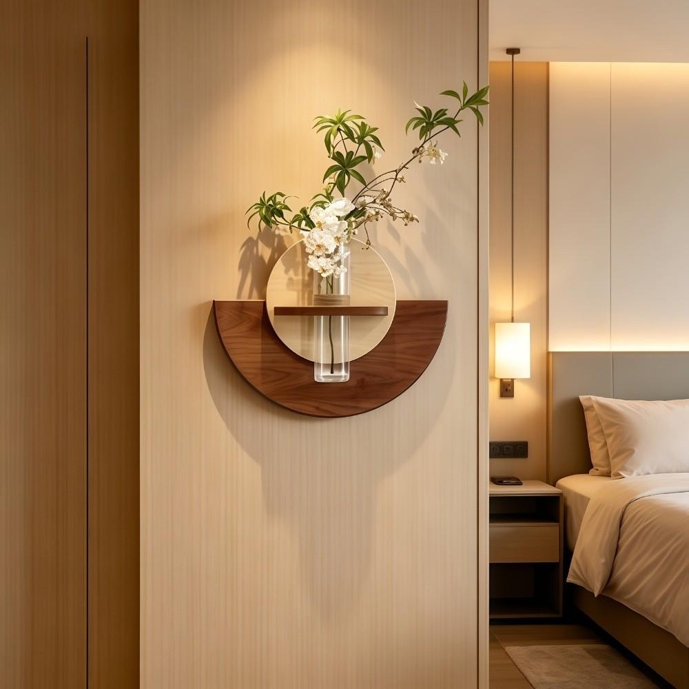 Oval Wall Flower Vase Hydroponic Display Hanging Plant Panel Flower Stand Balcony Decor