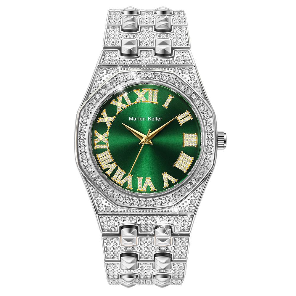 Luxury Full Diamond Men Watches Fashion Stainless Steel Strap Male Quartz Wristwatches