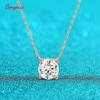 Smyoue 1-5CT Rose Gold Color Moissanite Necklace for Women D Color Sparkling Classic Lab Diamon Pendant Sterling Silver 925 100%