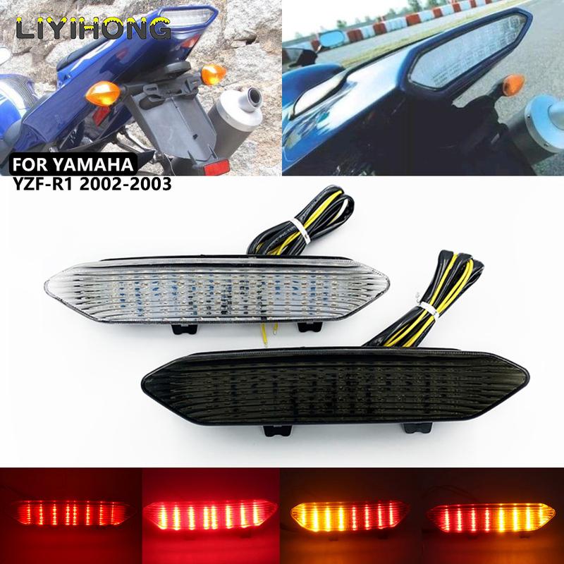 Motorcycle Rear Tail Light Brake Turn Signals Integrated For Yamaha YZF-R1 YZF R1 2002 2003 LED TailLight