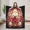 Hollow Knight Silksong Dark Fantasy Velvet Throw Blanket Gothic Home Decor Knitted Soft MultiUse Blanket for Car Bed Sofa