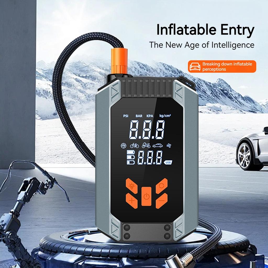 Bezdrátová mini pumpa na kolo 150 PSI Elektrická pumpa na pneumatiky pro auto, motocykl, jízdní kolo, míče a další s digitálním manometrem