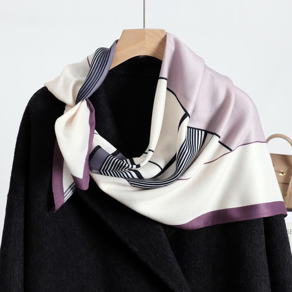 Wiosenno-letni satynowy długi szalik dla kobiet, szal z filtrem przeciwsłonecznym, modna scena piękna, satynowy długi szalik, uniwersalny szalik podróżny