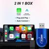 2025 New Mini 2 in1Carplay Android Auto Wired To Wireless Portable Car Navigation USB Interface Fast Transmission Speed Stable