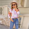 Women's Autumn Winter New Pullover Round Neck Jacquard Color Long-sleeved Sweater for Women's Fashionable Casual Knitted Sweater