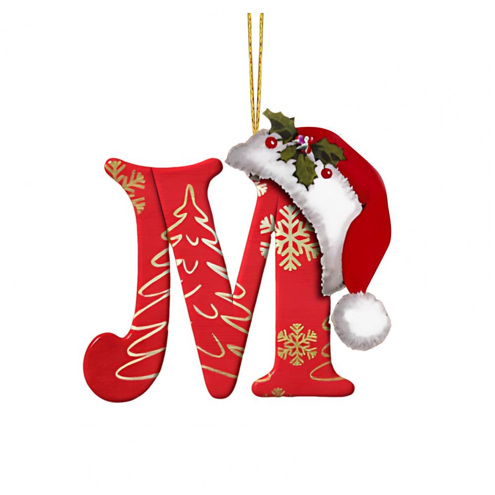 Christmas Tree Letter Decorations Ornaments Set with Santa for Home Holiday