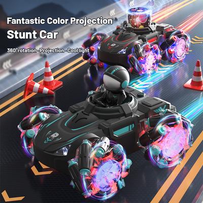 Remote Control Stunt Car with Pojection Light Music 2.4GHz 360 Degrees  Rotating Remote Control Car One