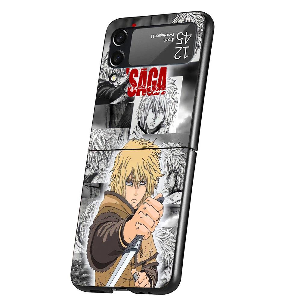 Vinland Saga Case Phone Cover for Samsung Galaxy Z Flip 6 5 4 3 5G ZFlip6 ZFlip5 ZFlip4 ZFlip3 Black Hard Trend Fundas