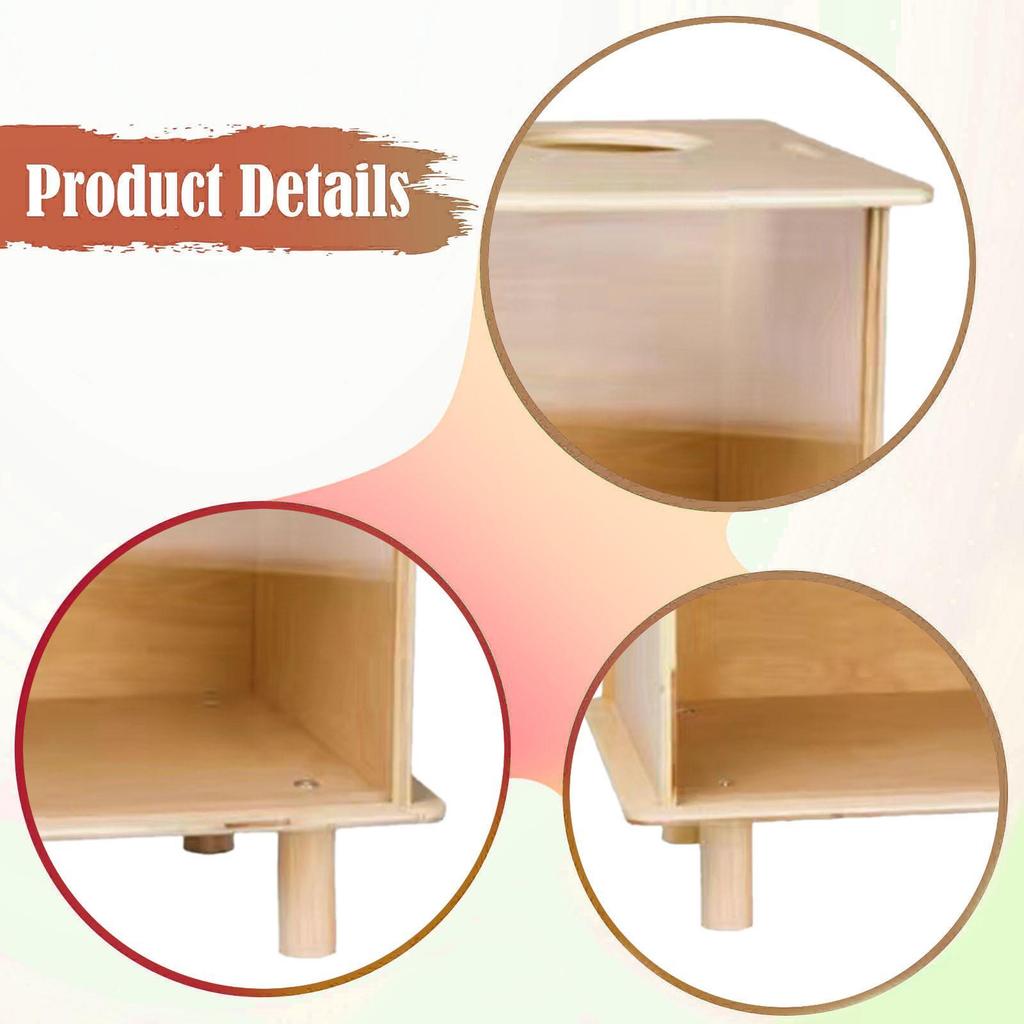 Hamster Hideout Box Wooden Sand Bath Sturdy Transparent Digging Accessory for Things for Hamster Playground
