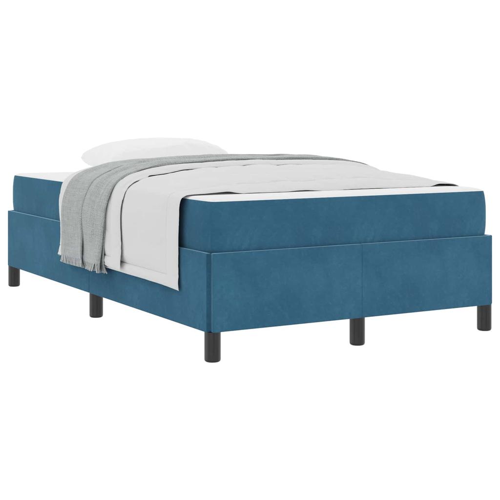 Bed Frame with Mattress Dark Blue 120 x 200 cm Fabric