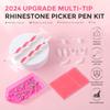 2 Piece Rhinestone Picker Tool Kit Dual Ended Applicator Pens with 12 Replacement Tips for Nail Art Diamond Painting and Bedazzling Crafts