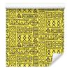Polynesian Geometric Pattern Wallpaper Yellow 50x1000