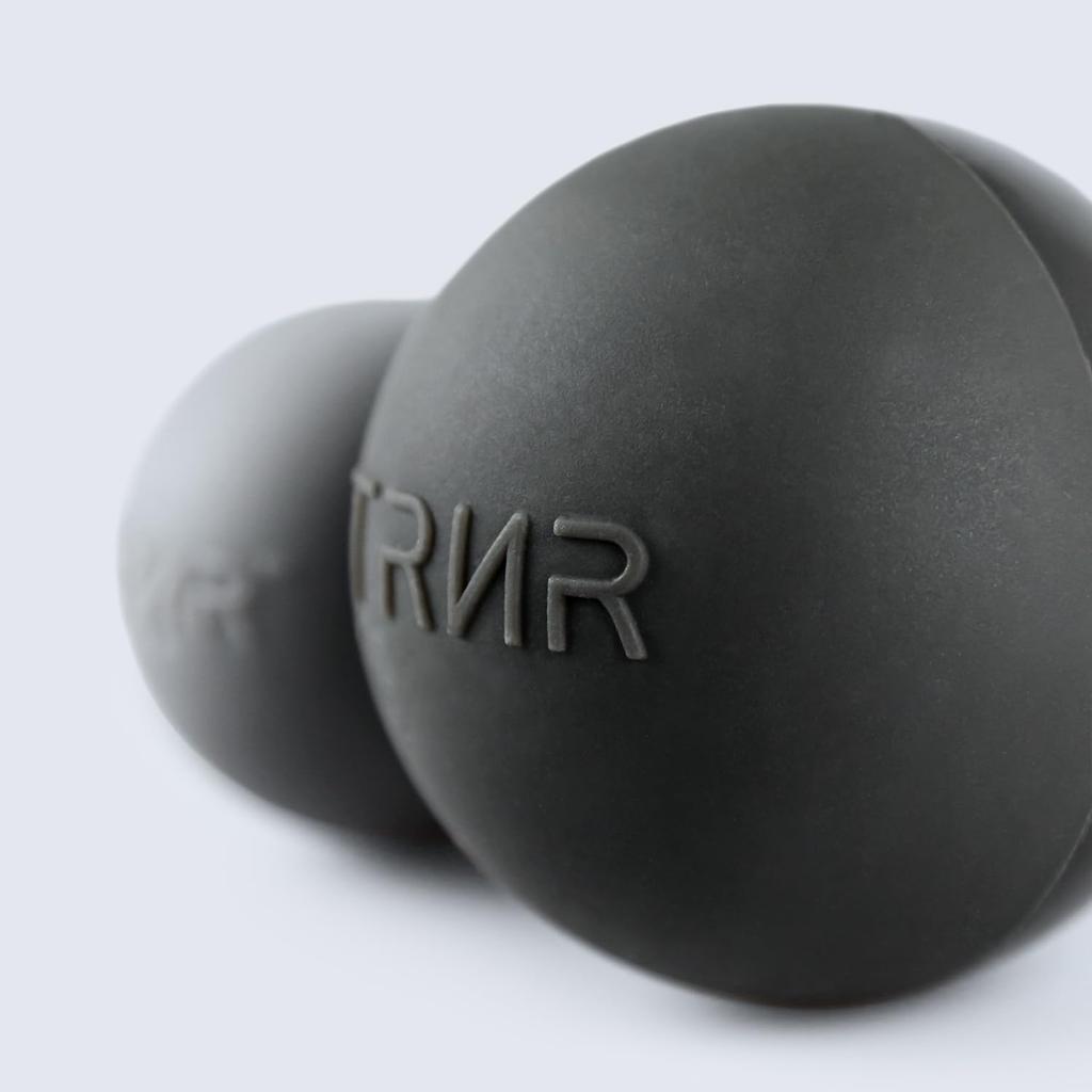 Trainer Massage Set of Large and Trigger Point Black X Gray [TRNR] Ball, 2, Small, 6.5cm, 4.5cm, Silicone, Firm, Small, /