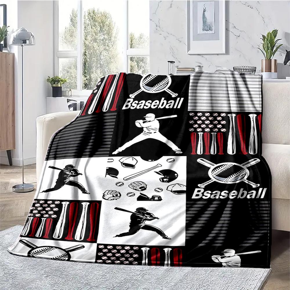 Baseball Theme Printed Blanket - Perfect for Couch, Bed, Travel & Outdoor Use | Machine Washable, Cozy & Durable.