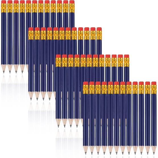 Zonon 48 Pieces Golf Pencils Mini Half Pencils with Eraser Short with Erasers Bulk Small for Kids HB Wedding Bridal School Office Writing Drawing