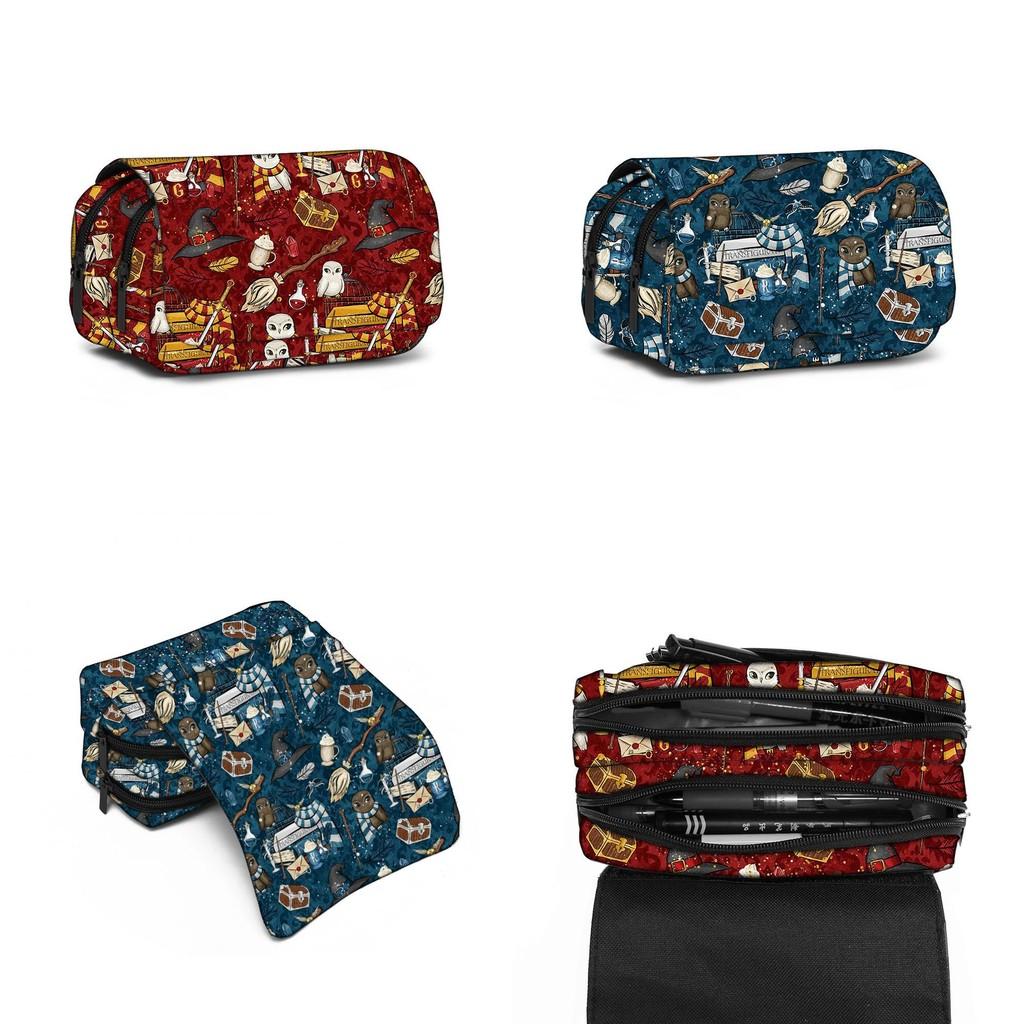Astuccio Doppio Strato Harry Potter in Materiale di Nylon per Studenti e Bambini