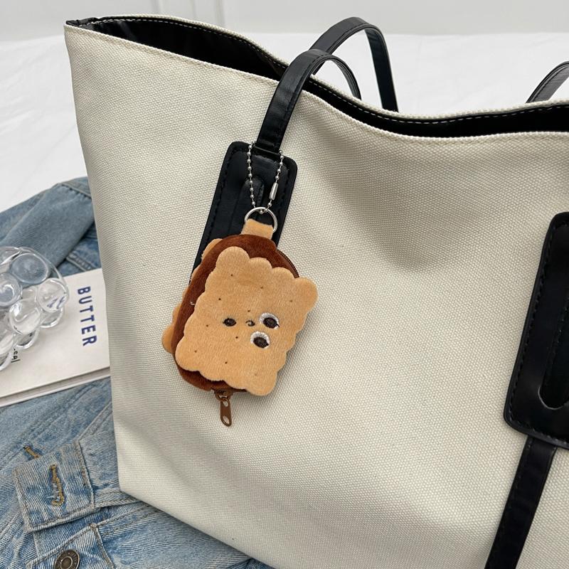 Большая вместительная холщовая сумка женская сумка через плечо сумка через плечо хаки — фото 17