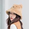 Plush Bucket Hat Winter Cold And Warm Bear Basin Hat Cute Ears Parent-Child Go Out Ear Hat