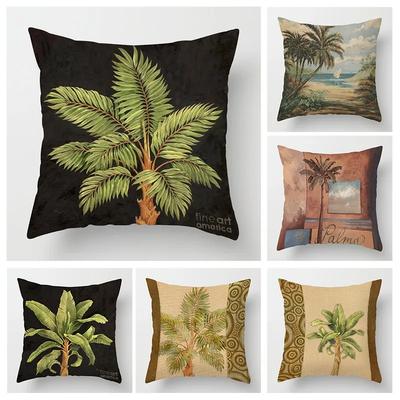 Home Decor Tropical Palm Tree Pattern Pillow Covers Pattern Cushion Cover Suitable For Sofa Bedroom Car Pillow Cover