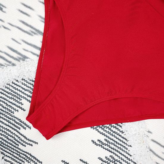 Women One-Piece Swimsuit One Shoulder Padded Steel Support Metal Buckles Monokini Sexy S-Shaped Figure