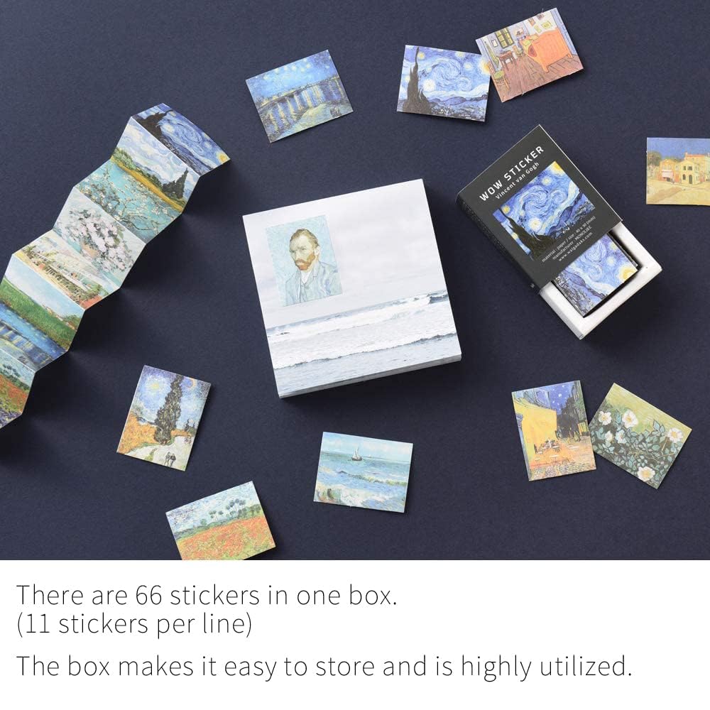 Monolike Wow Sticker Gogh Monet Set Cute Diary Mini Sticker Set + - Stickers, Decor, Stickers,