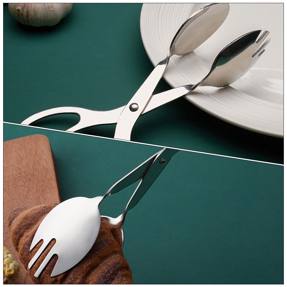 Salad Holder Bun Clips Serving Tong Bread Barbecue Clamp Fried Food Stainless Steel Kitchen