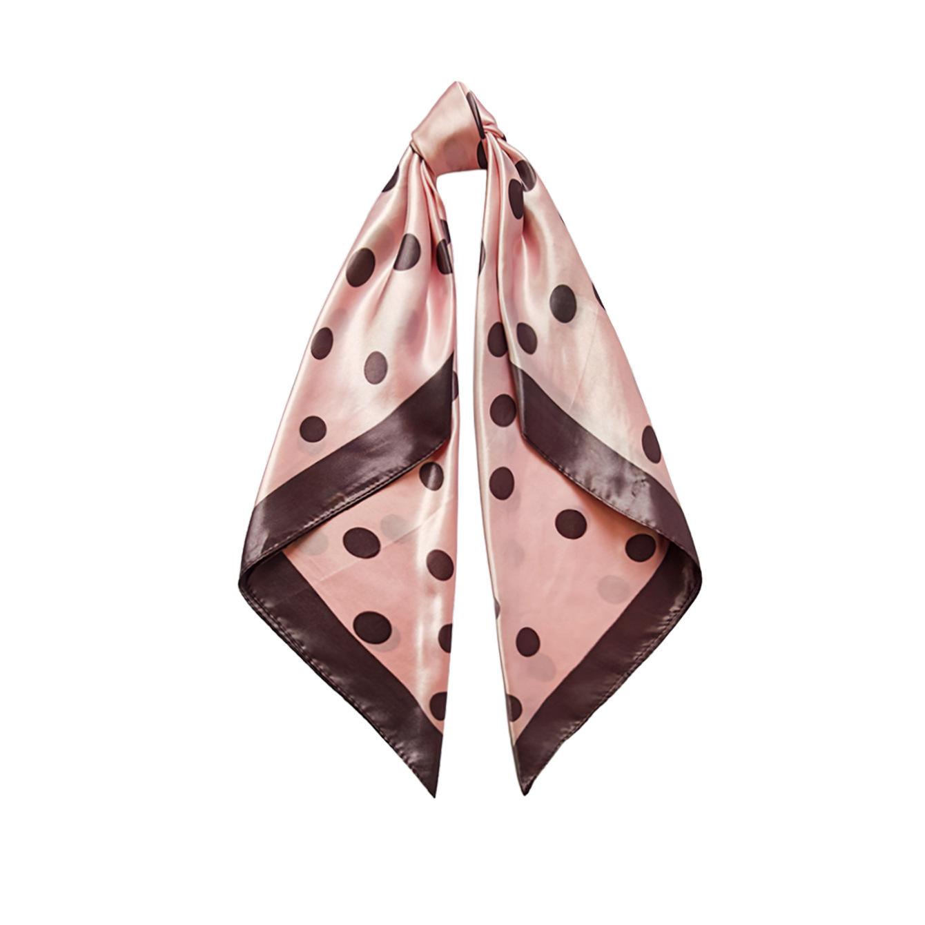 90cm women’s polka-dot silk scarf, versatile headscarf, printed large scarf 90x90cm